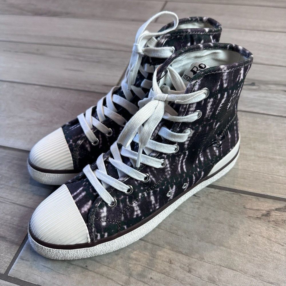 Isabel Marant Canvas Purple High-Top Sneaker Logo Print Size 39/7.5
